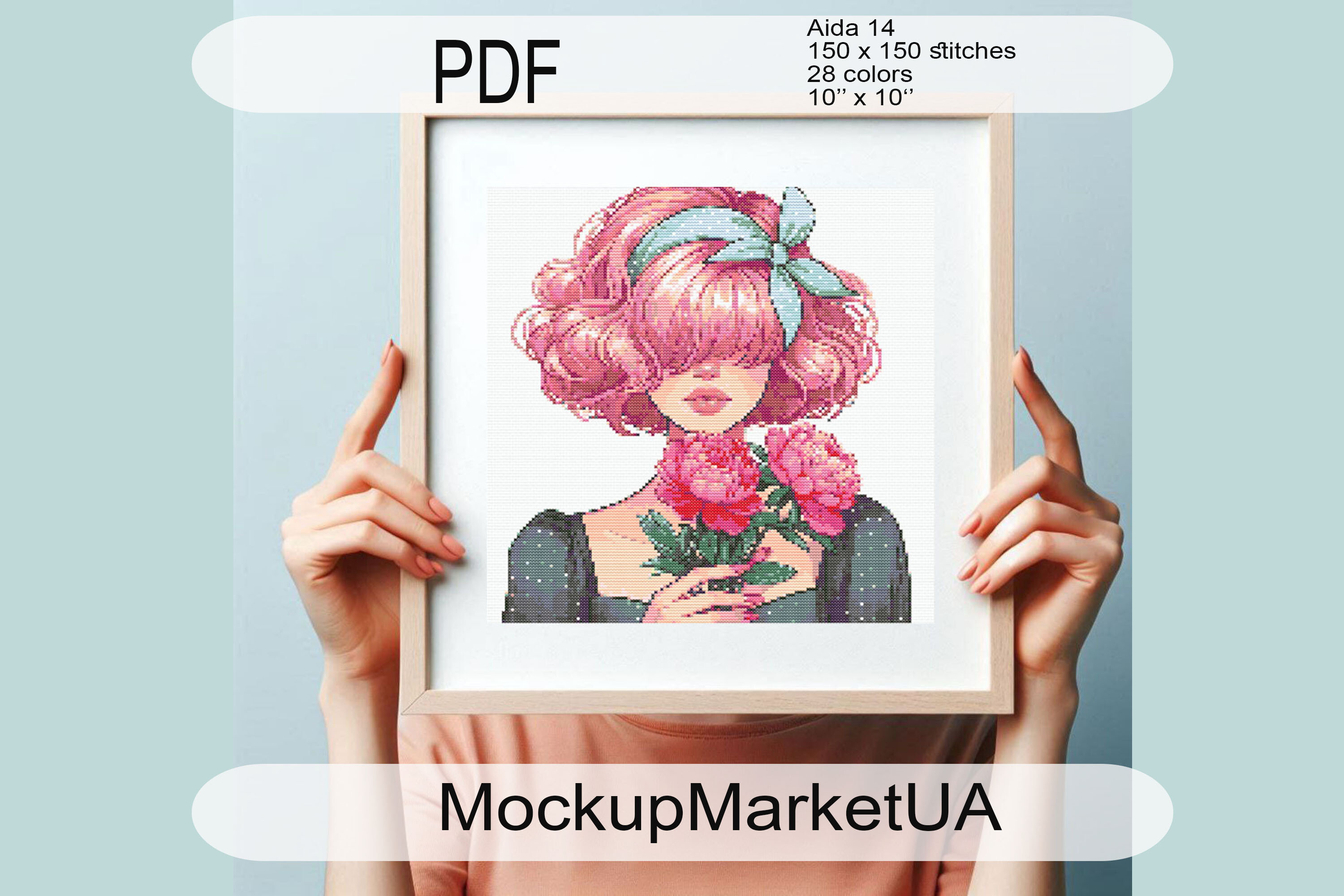Beauty Woman Cross Stitch Pattern PDF