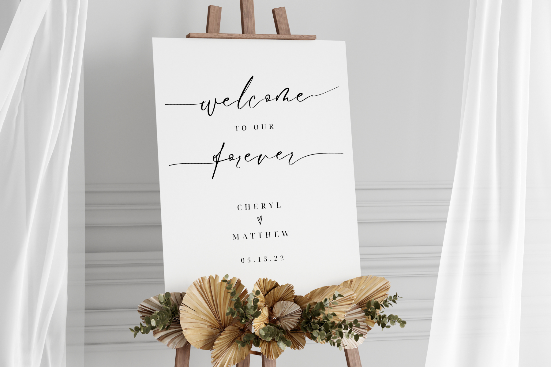 Calligraphy Wedding Welcome Sign