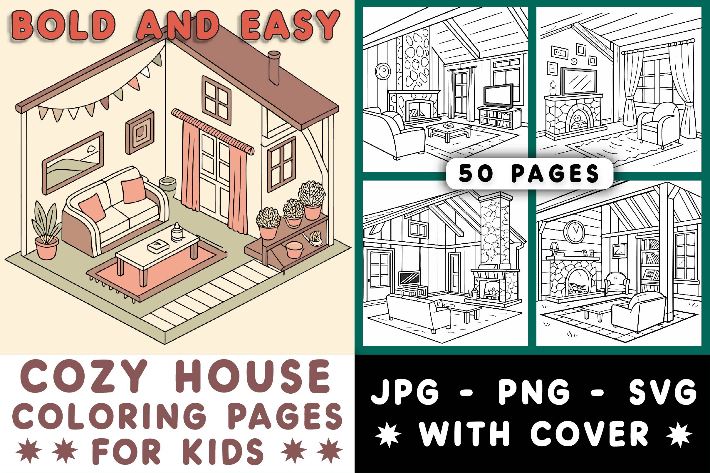 Cozy House Interior Coloring Pages