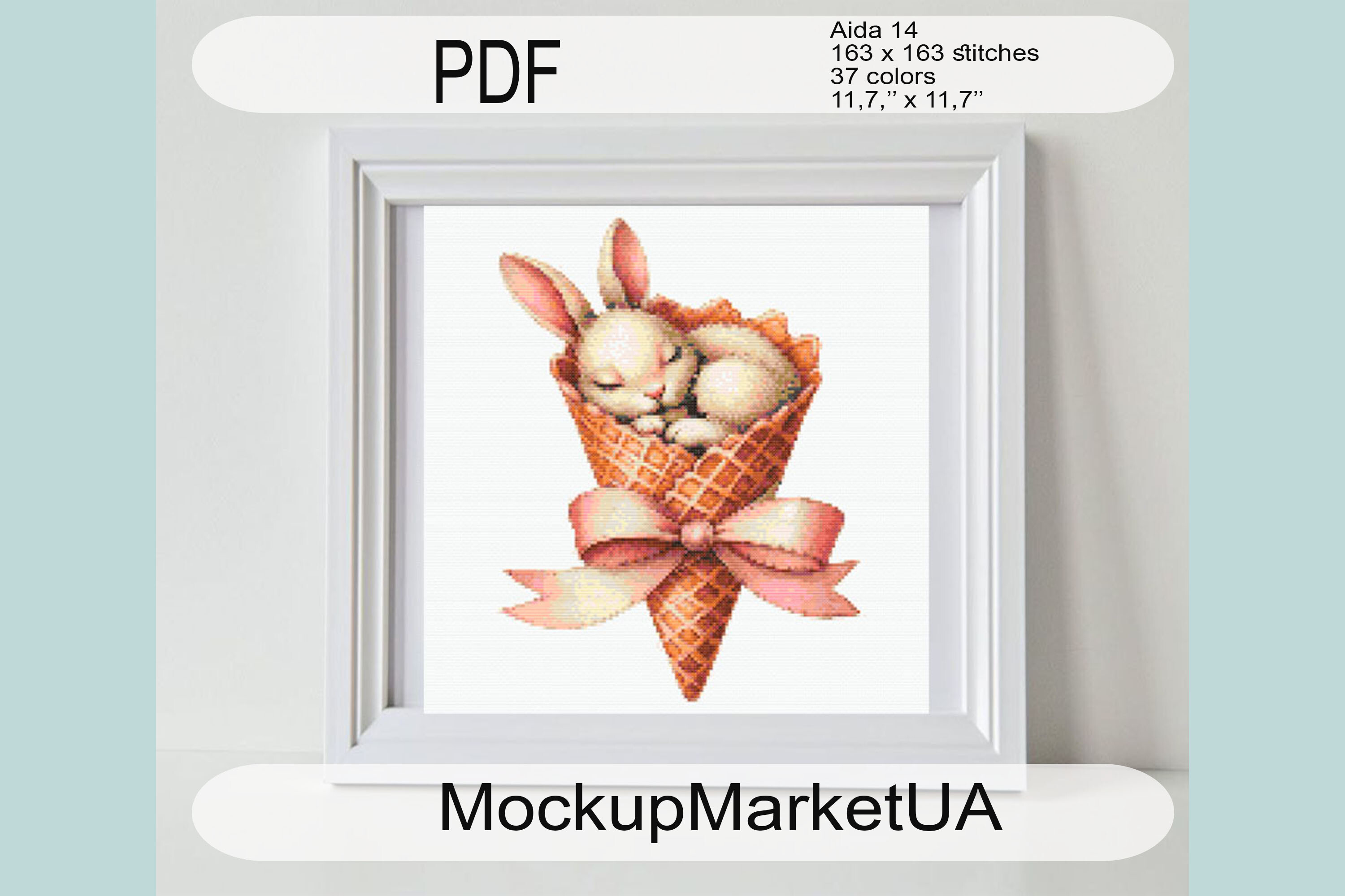 Cute Rabbit Cross Stitch Craft PDF DIY