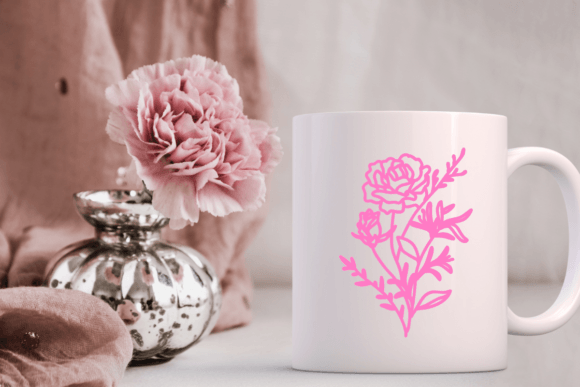 Cute Spring Flowers Font PNG with transparent background - Preview 5