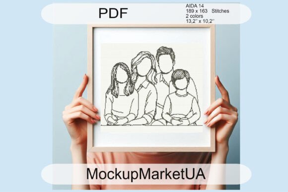 Family Cross Stitch Pattern PDF People