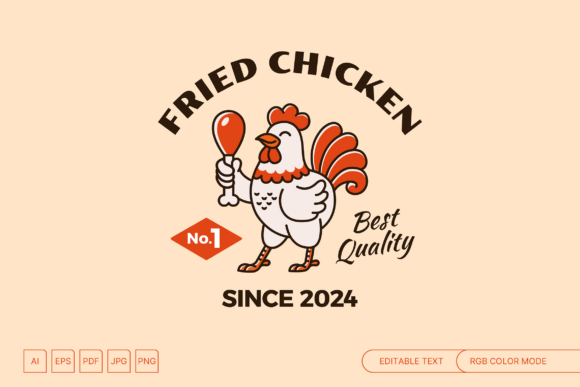 Fried Chicken Retro Logo