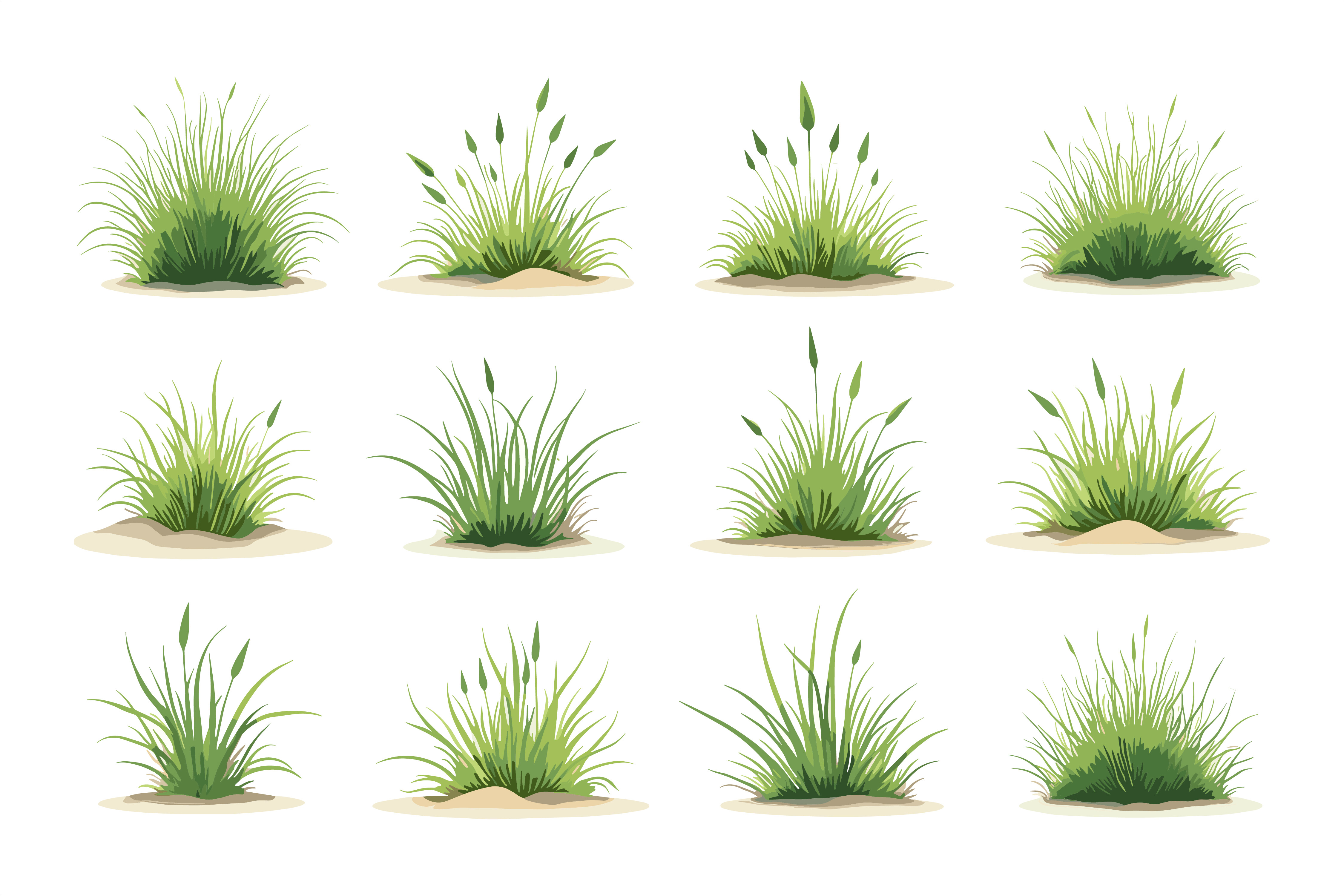 Grass Bundle Vector Art Graphic by RVECT · Creative Fabrica