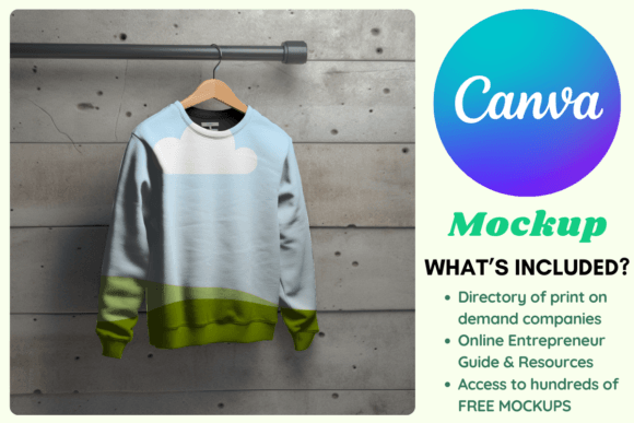Hanging Crewneck Sweatshirt Canva Mockup