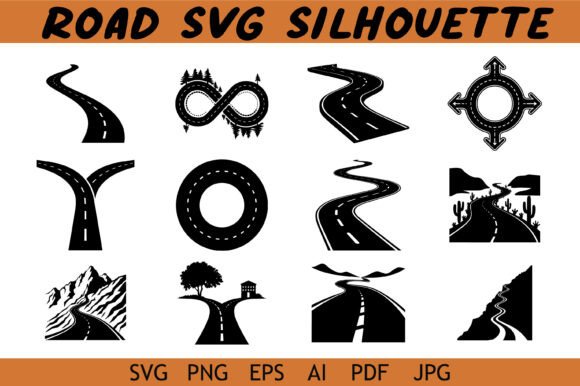 Highway Road Silhouette Design Grafica Creazioni Di Silhouette Station