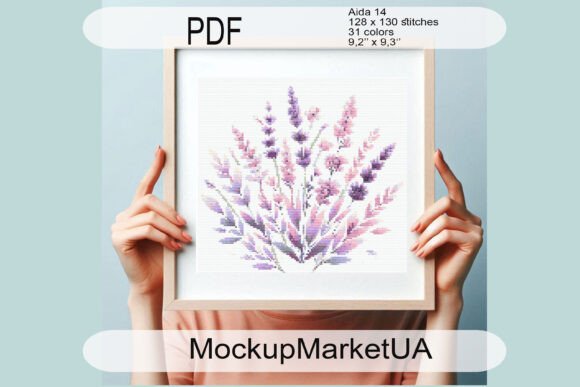 Lavender Cross Stitch Craft Plants DIY