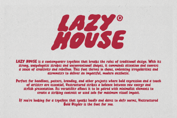 Lazy House Font PNG with transparent background - Preview 1
