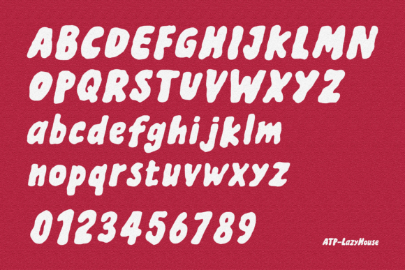 Lazy House Font PNG with transparent background - Preview 6