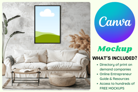 Living Room Wall Frame Canva Mockup