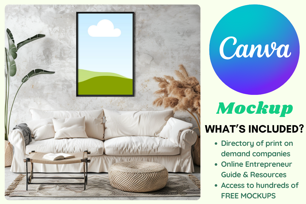 Living Room Wall Frame Canva Mockup