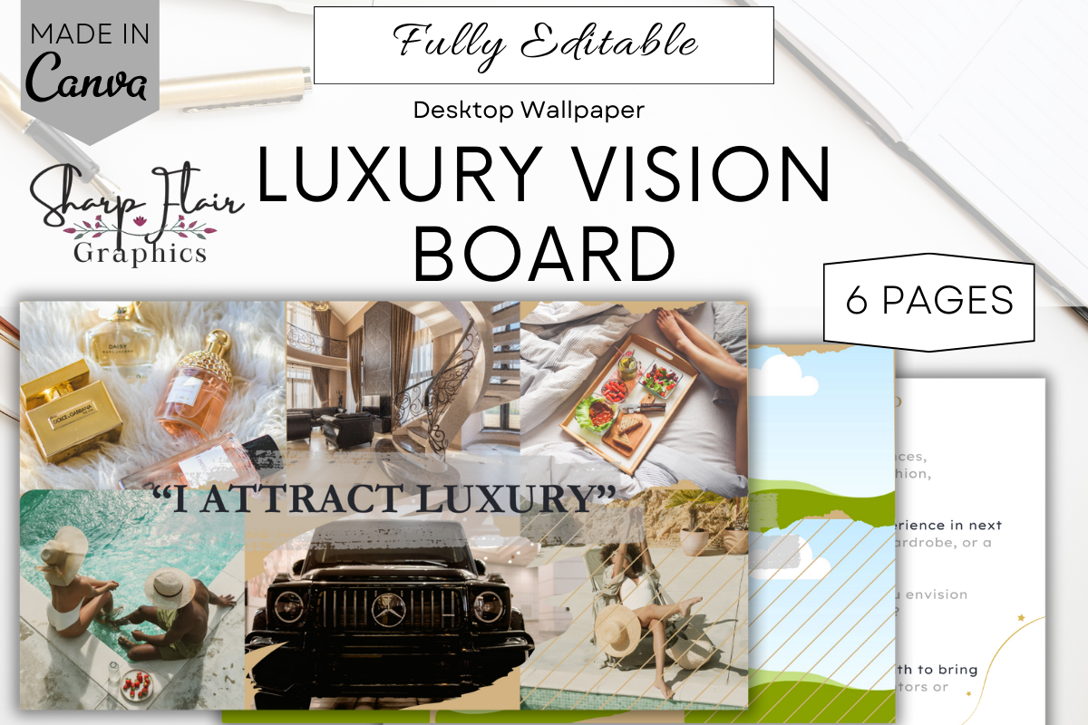 Luxury Vision Board | Canva Template