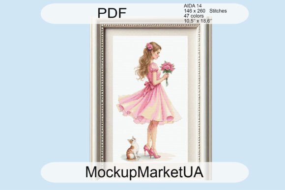 Modern Woman Cross Stitch Pattern PDF