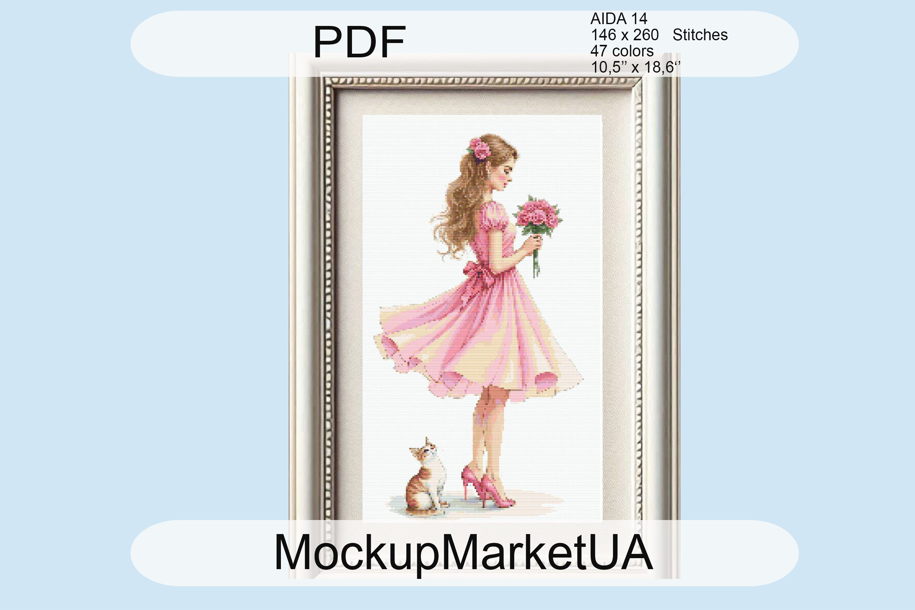 Modern Woman Cross Stitch Pattern PDF