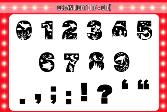 Ocean Light Font PNG with transparent background - Preview 2