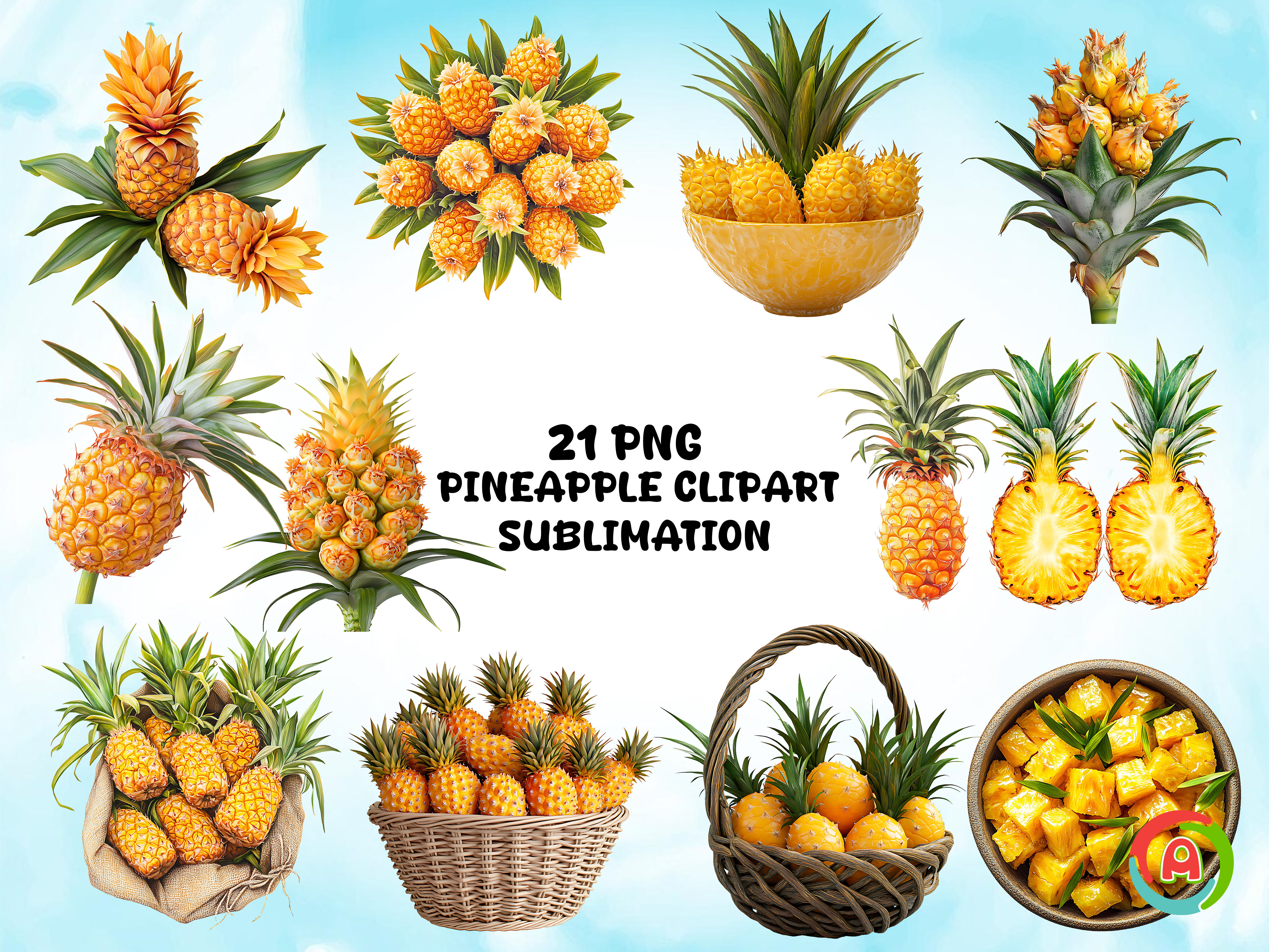 Pineapple Clipart Bundle Graphic by aurnobnandy · Creative Fabrica