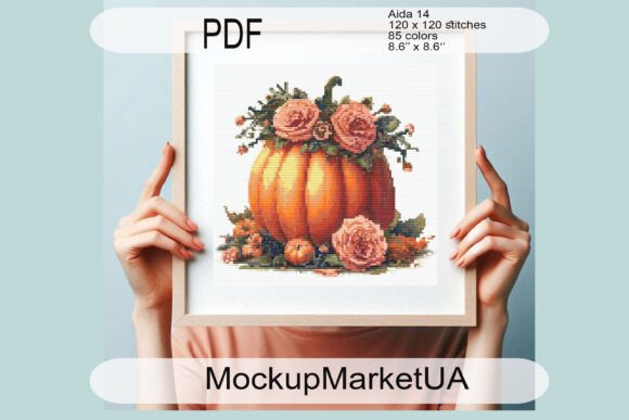 Pumpkin Cross Stitch Pattern PDF DIY