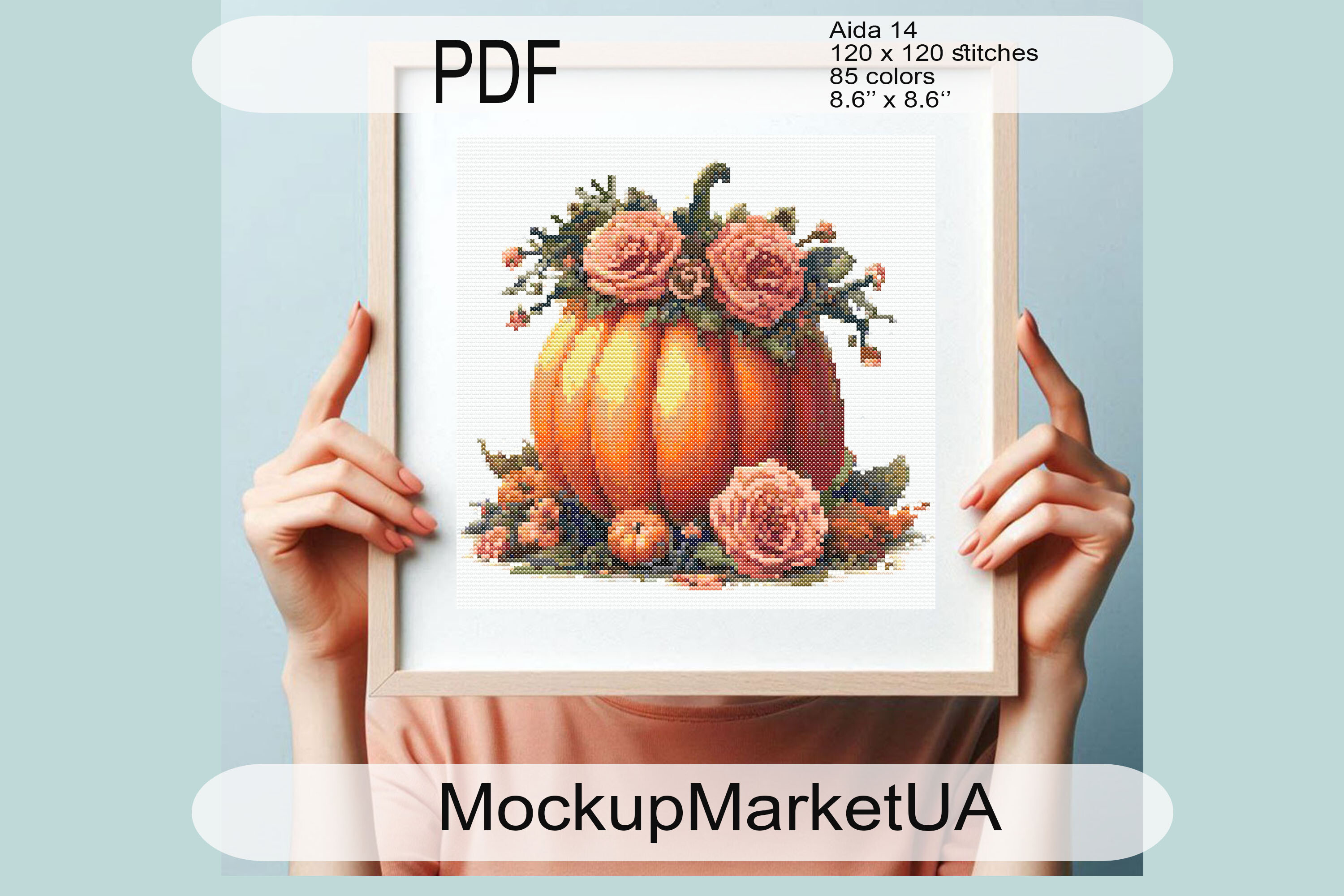 Pumpkin Cross Stitch Pattern PDF DIY