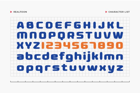 Realtoon Font PNG with transparent background - Preview 1
