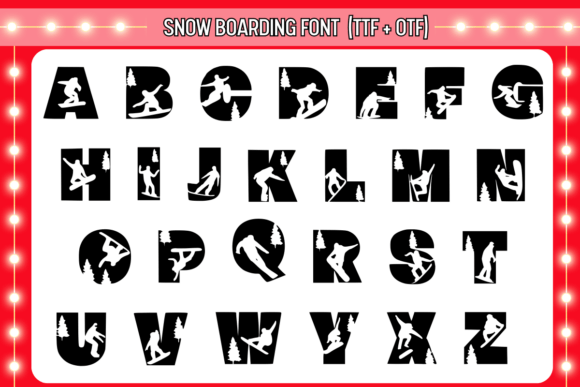 Snowboarding Font PNG with transparent background - Preview 1