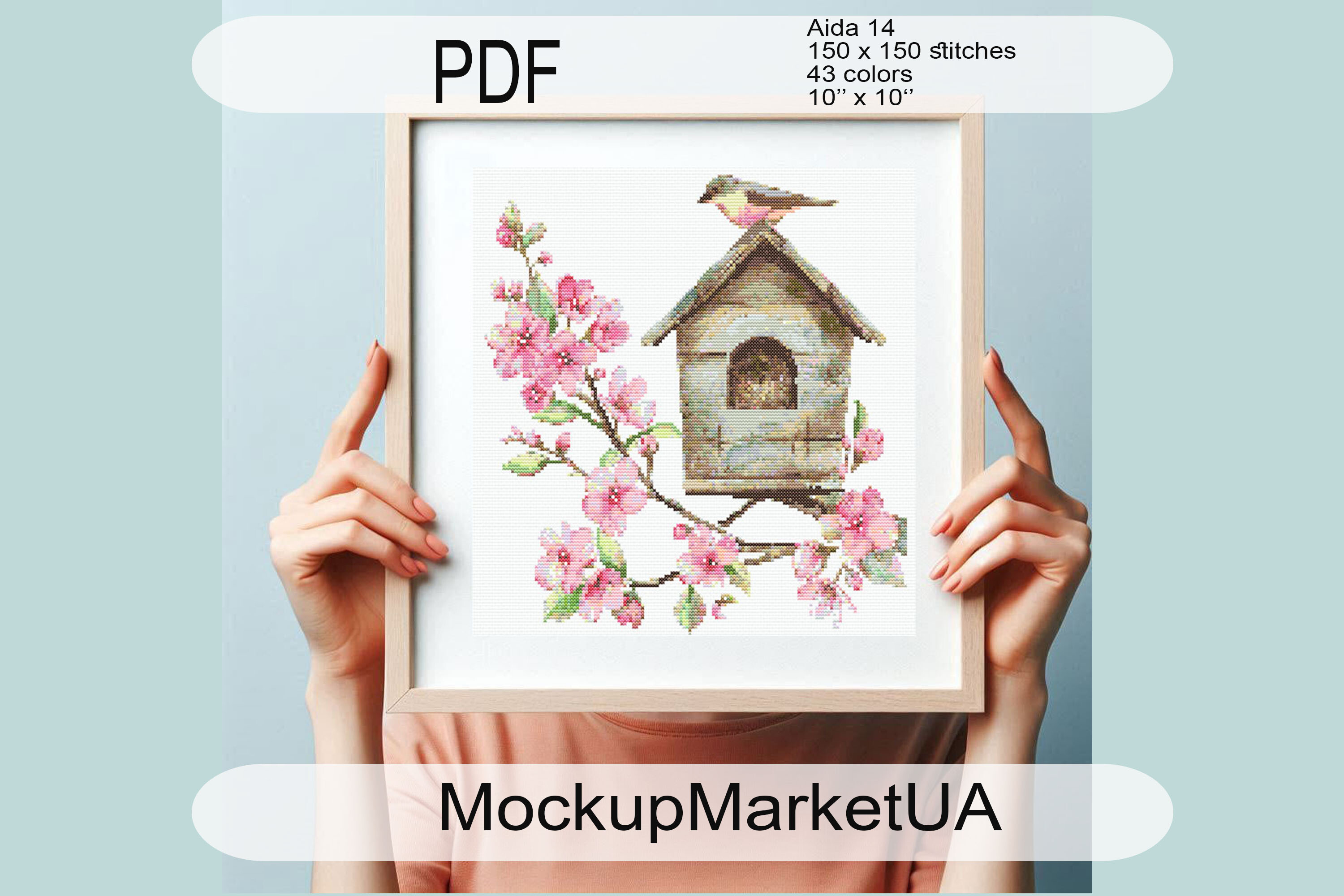 Spring & Birds Cross Stitch Pattern DIY