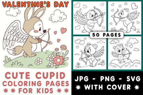 Valentine's Day Cute Cupid Coloring Page