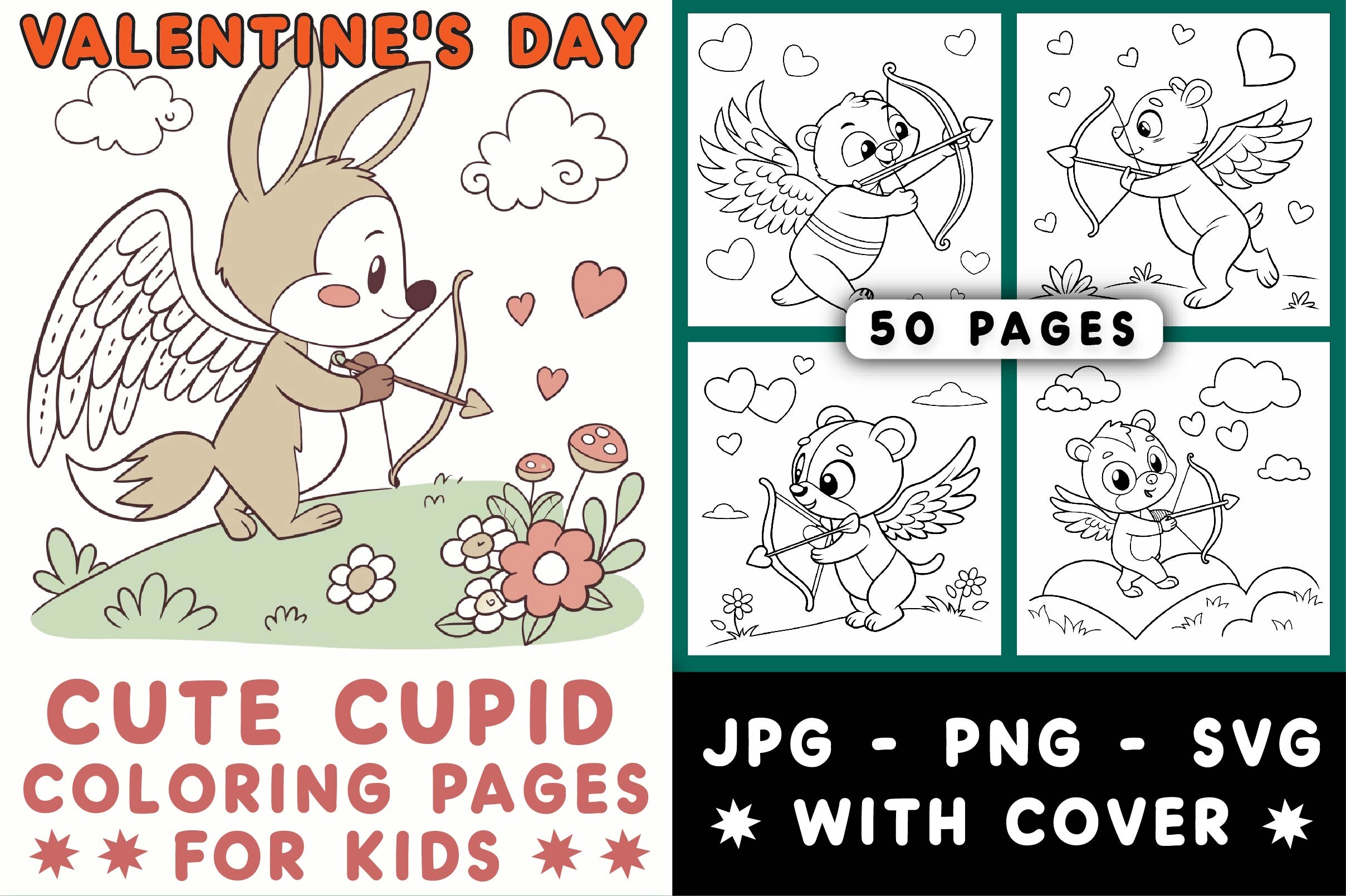 Valentine's Day Cute Cupid Coloring Page