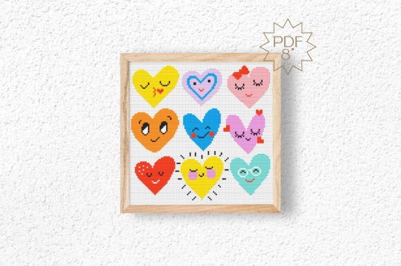 Valentine's Day Hearts Cross Stitch PDF