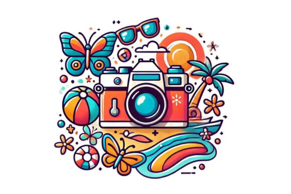 Vintage Camera T-shirt PNG Clipart