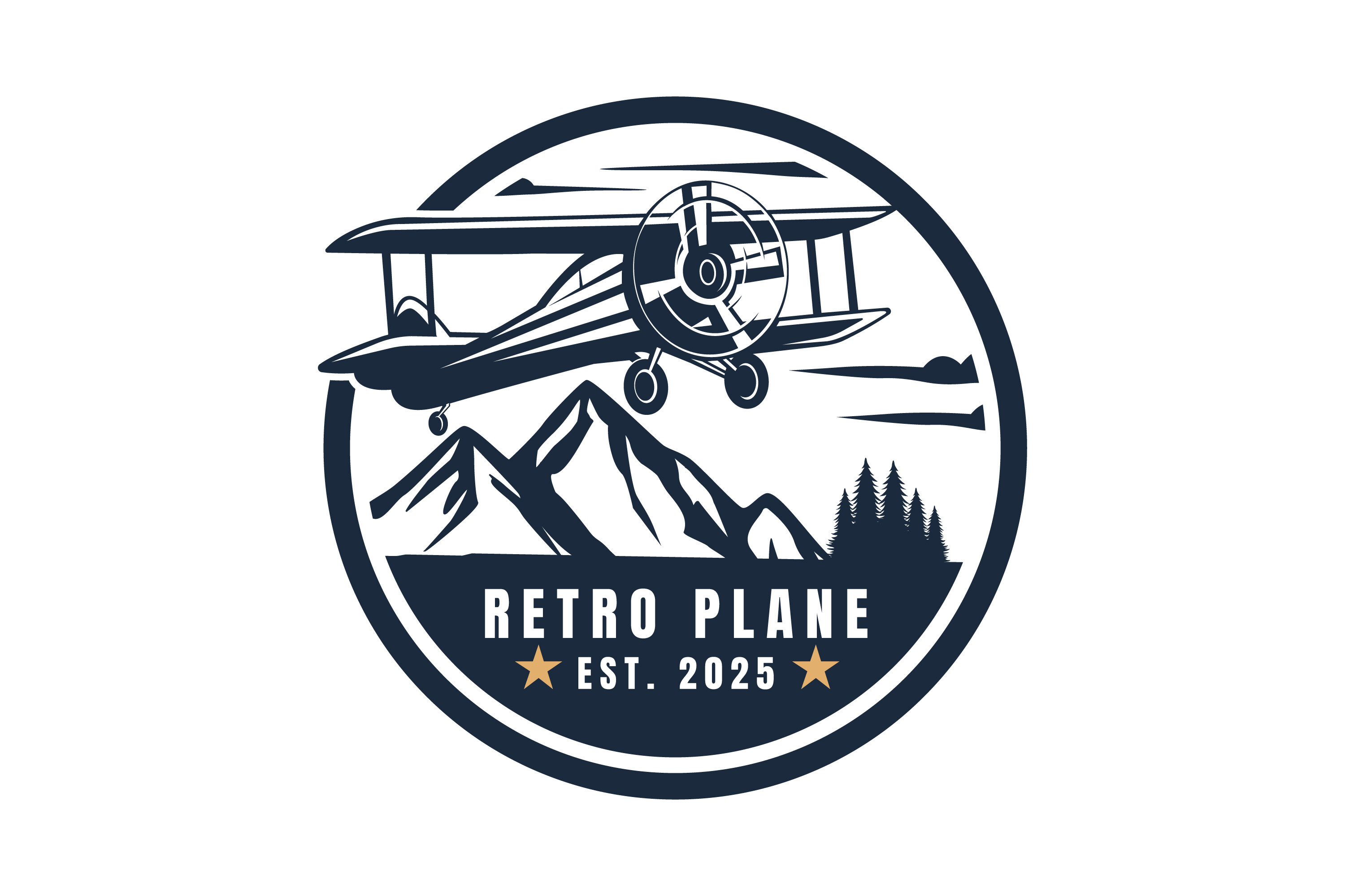 Vintage Retro Vector Aviation Logo