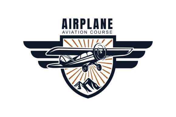 Vintage Retro Vector Aviation Logo