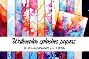 Watercolor Splashes Papers Graphic by Andrea Kostelic · Creative Fabrica