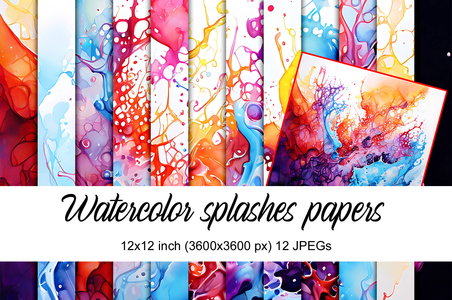 Watercolor Splashes Papers Graphic by Andrea Kostelic · Creative Fabrica