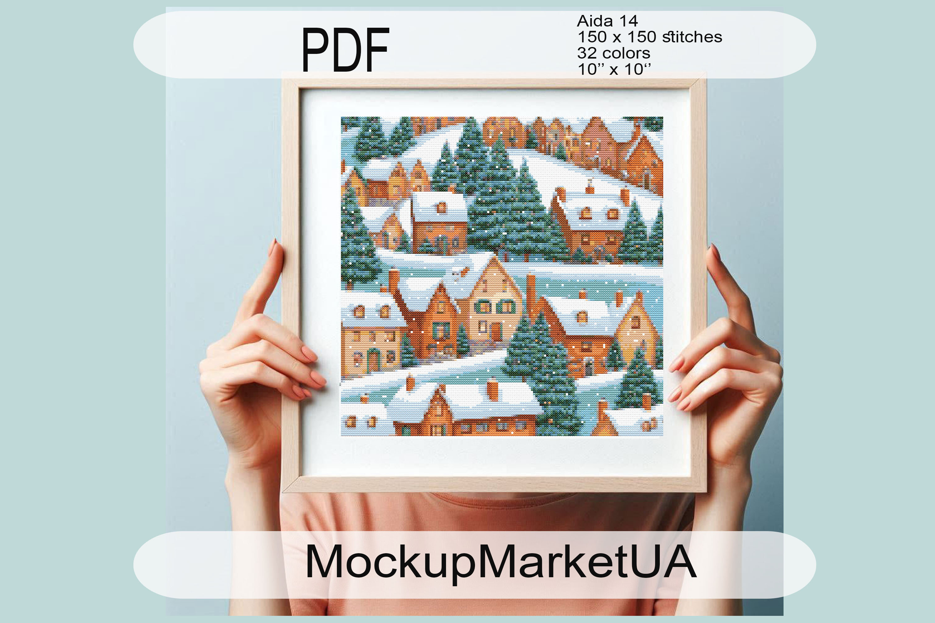 Winter City Cross Stitch Pattern PDF DIY