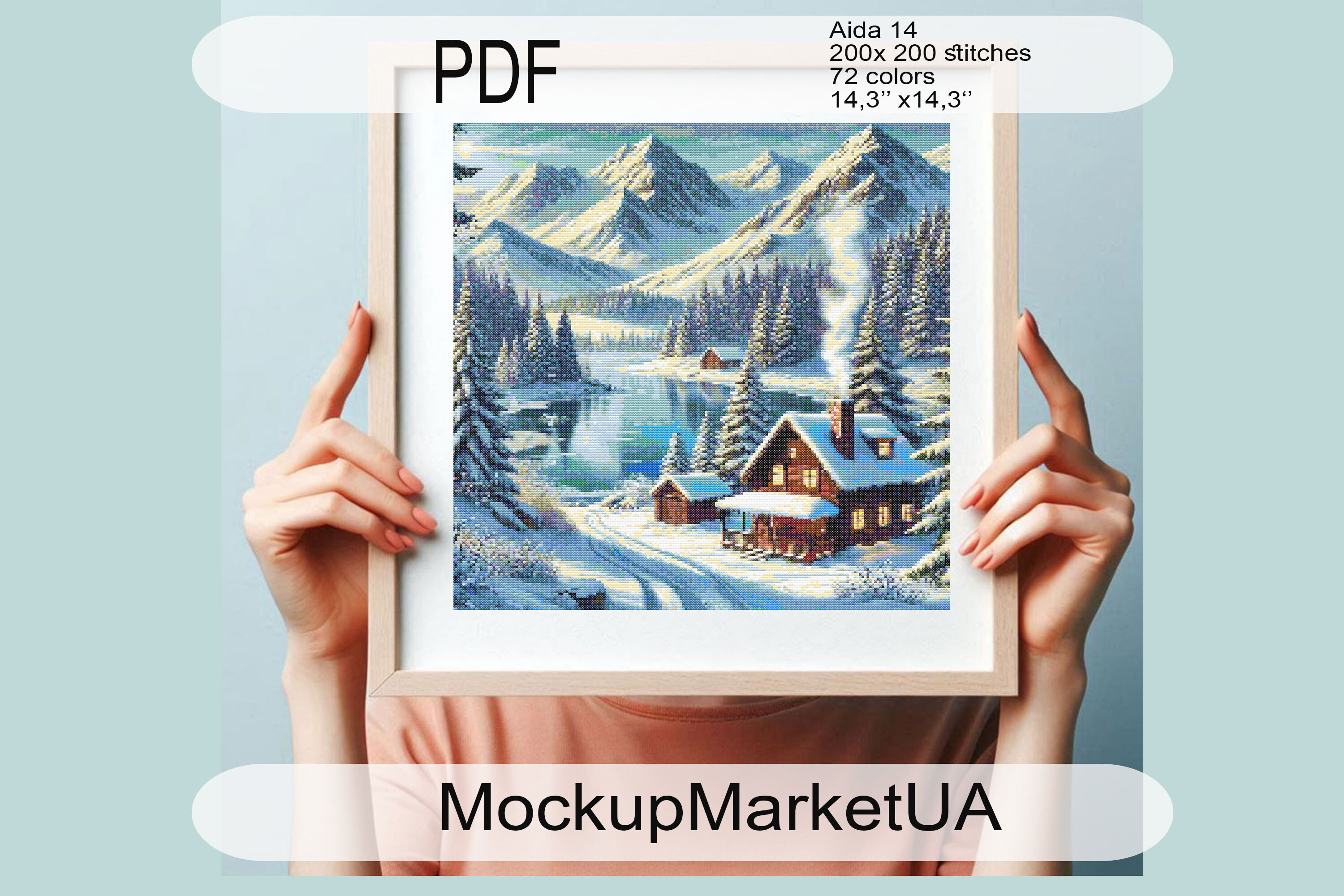 Winter Village Cross Stitch Pattern PDF