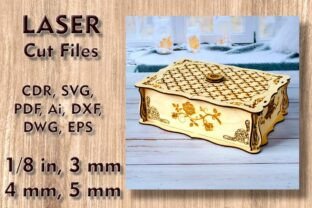 Wooden Box with Roses Laser Cut Files · Creative Fabrica
