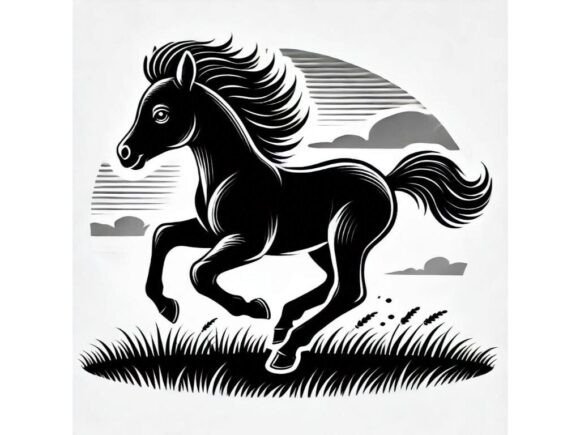 A Baby Horse with a Short Mane, Running