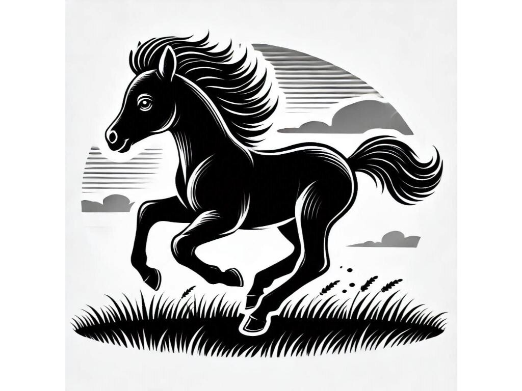 A Baby Horse with a Short Mane, Running