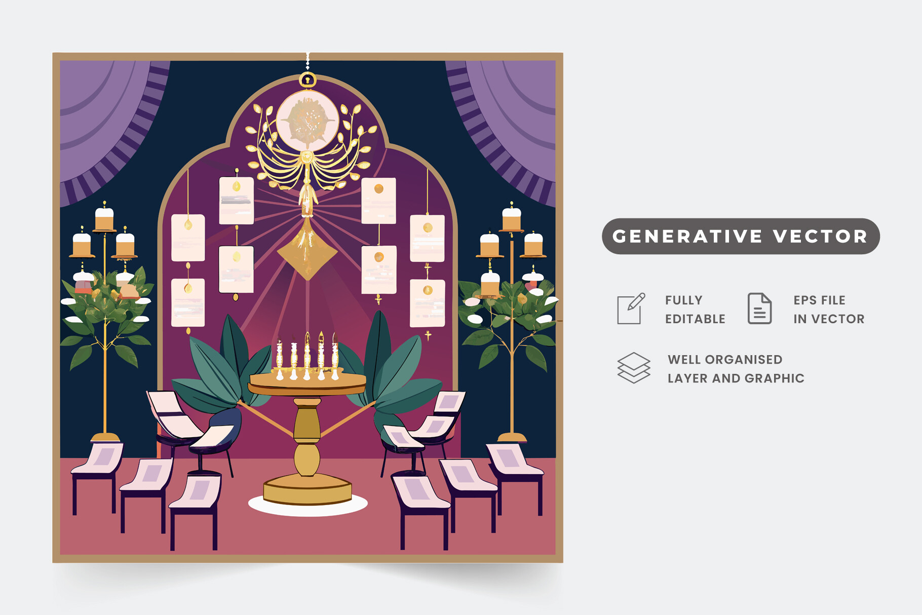 A chic and modern seating chart layout f