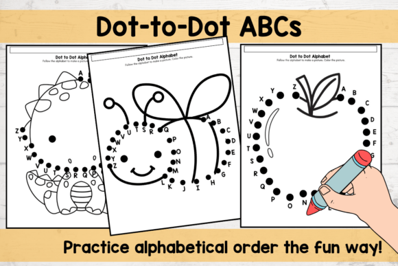 Alphabet Dot-to-Dot Coloring Pages Pre-K