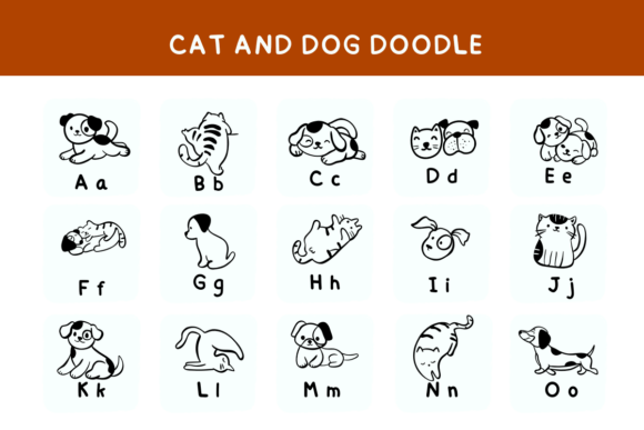Cat and Dog Doodle Font - Preview 3