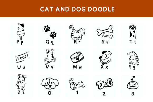 Cat and Dog Doodle Font - Preview 4