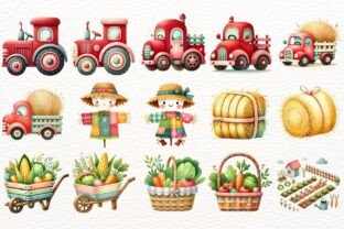 Cute Watercolor Farm Clipart PNG Bundle Graphic by SugarCloudStudioArt ...
