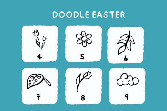 Doodle Easter Font PNG with transparent background - Preview 3