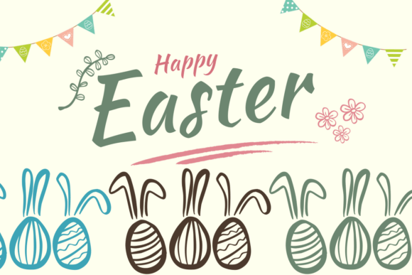 Doodle Easter Font PNG with transparent background - Preview 4