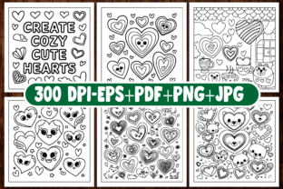Easy and Cozy Cute Hearts Coloring Pages Graphic by Creative Art ...