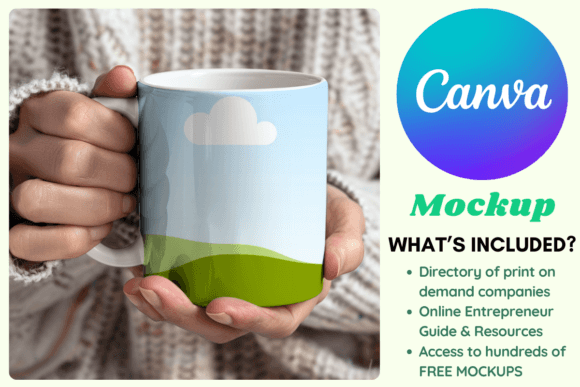Hands Holding Mug Canva Frame Mockup