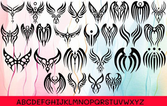 Indian Tribal Wing Font PNG with transparent background - Preview 1