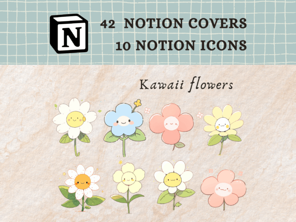 Kawaii Flower Notion Icons