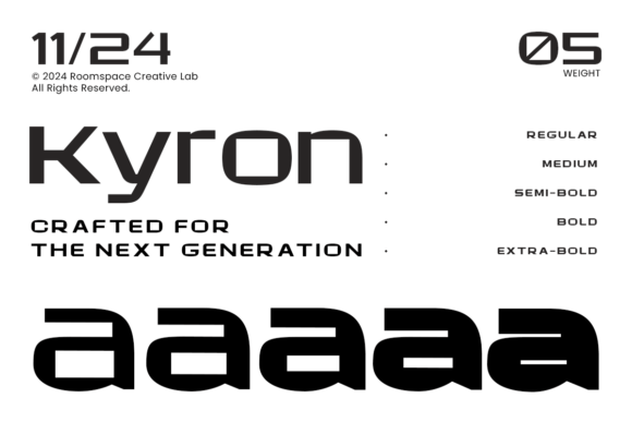 Kyron Font PNG with transparent background - Preview 1